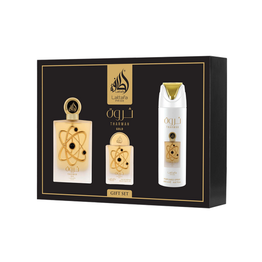 Lattafa Tharwah Gold Gift Set