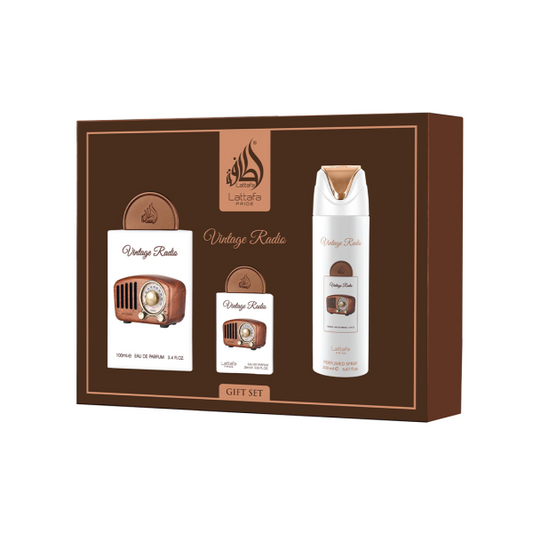 Lattafa Vintage Radio Gift Set