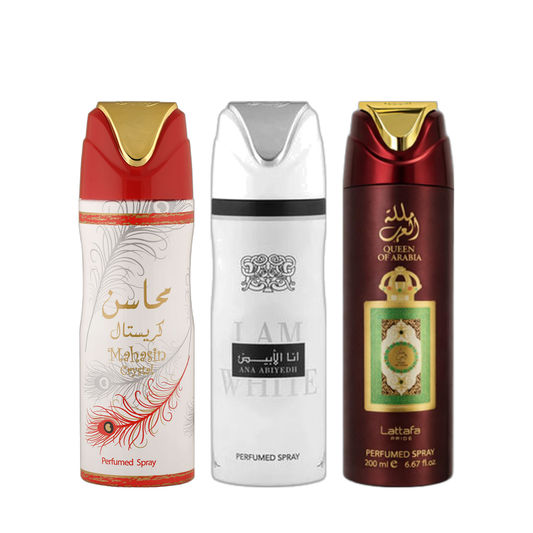 Mahasin Crystal, Ana Abiyedh & Queen of Arabia Deodorant Bundelset